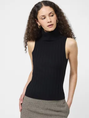 Lightweight Weave Turtleneck Tank Sweater