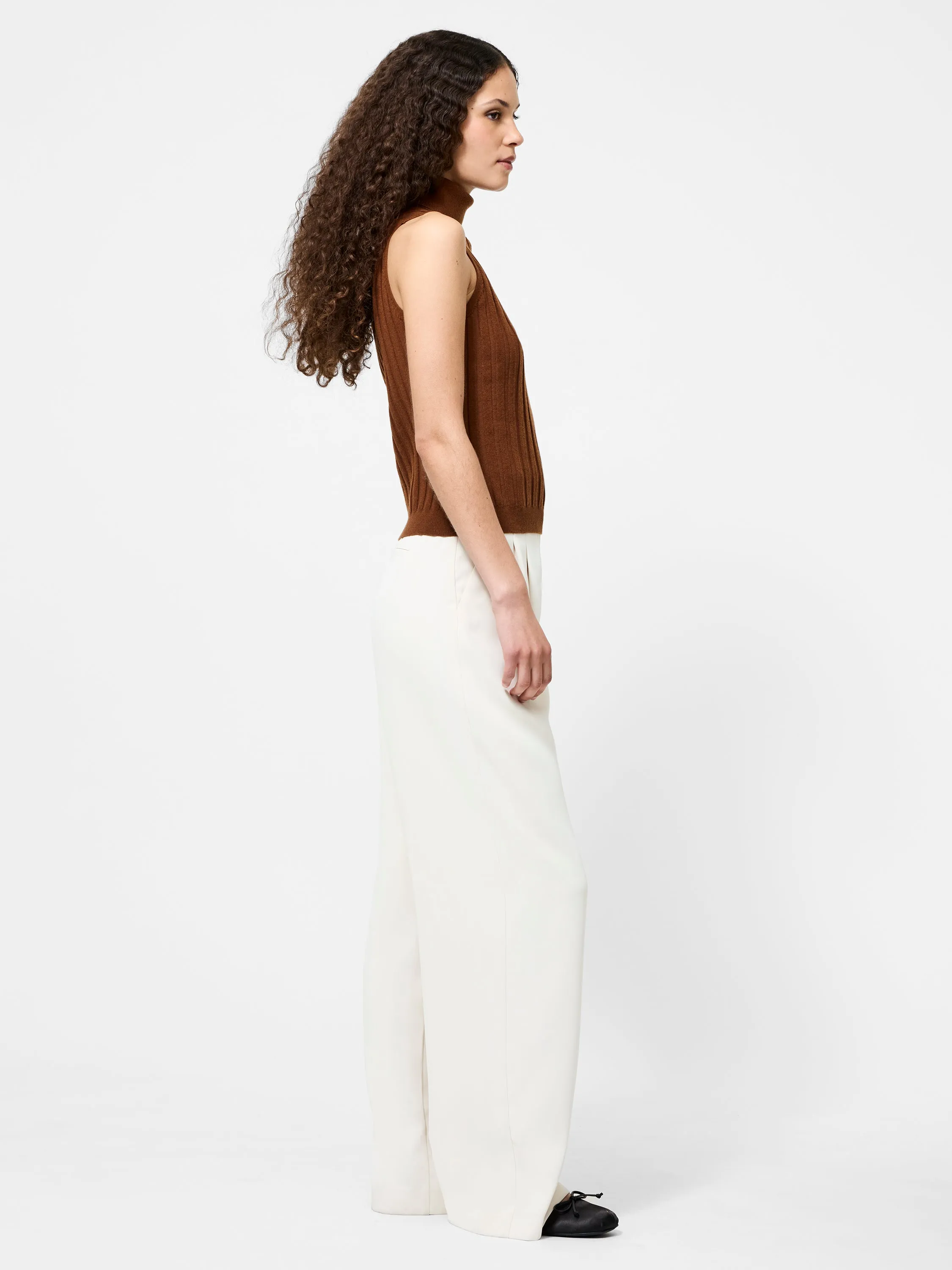 Winter Outfit Cozy Comfort Turtleneck Tank Sweater