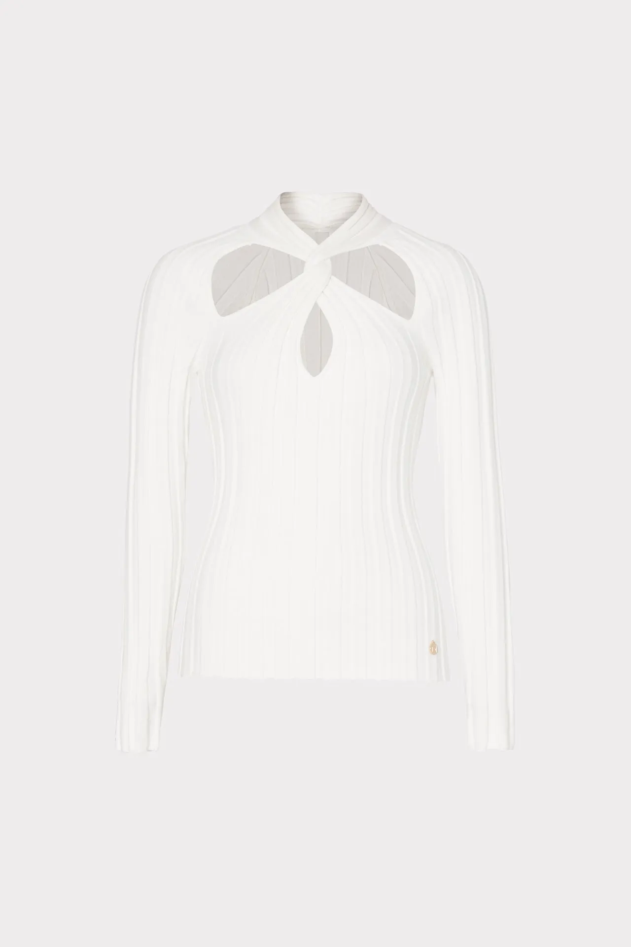 Contrast Stitch Detail Twist Front Raglan Sleeve Top