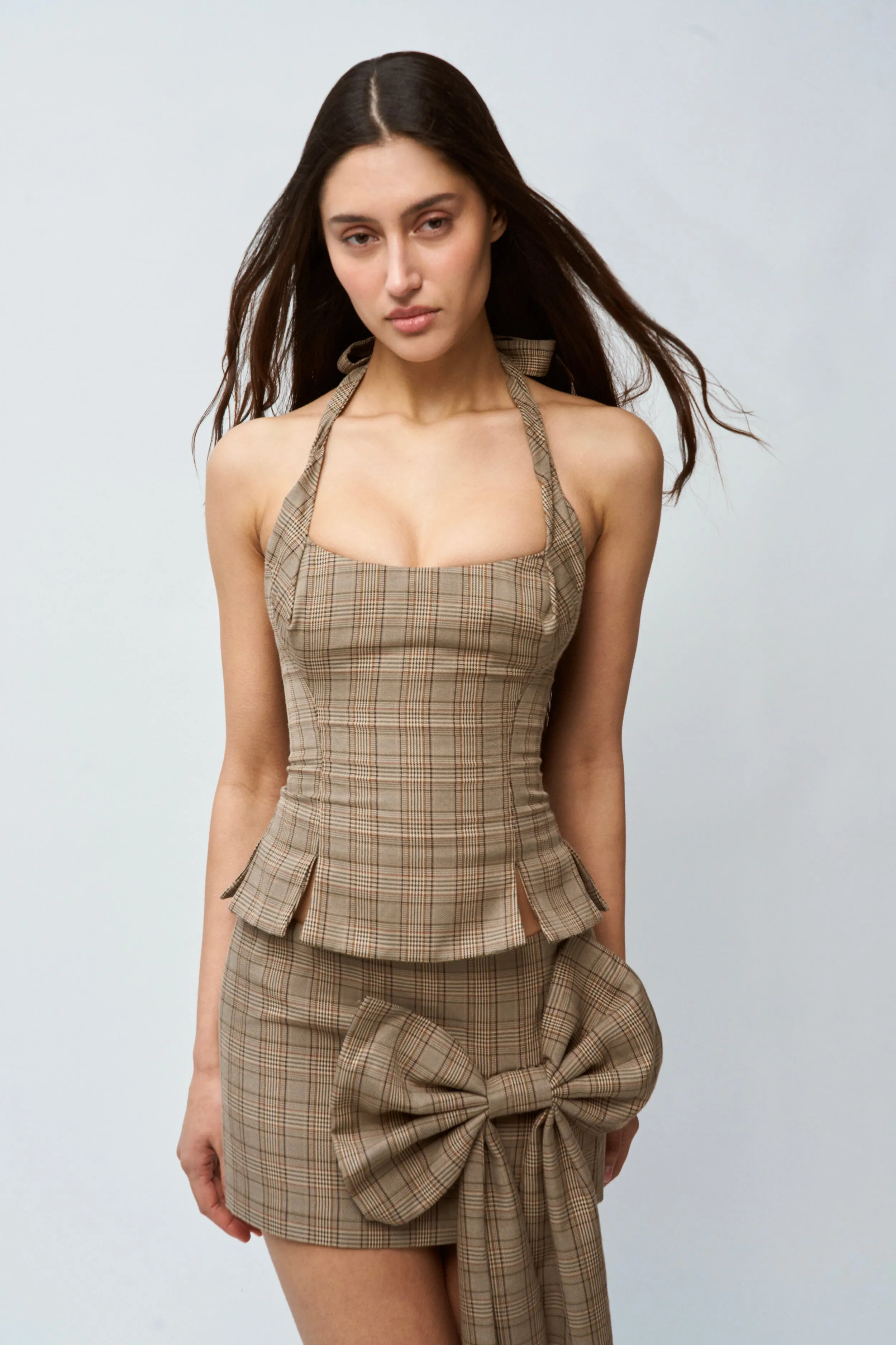 Twisted Halter Top Hypoallergenic fabric Flexible Hem Bands