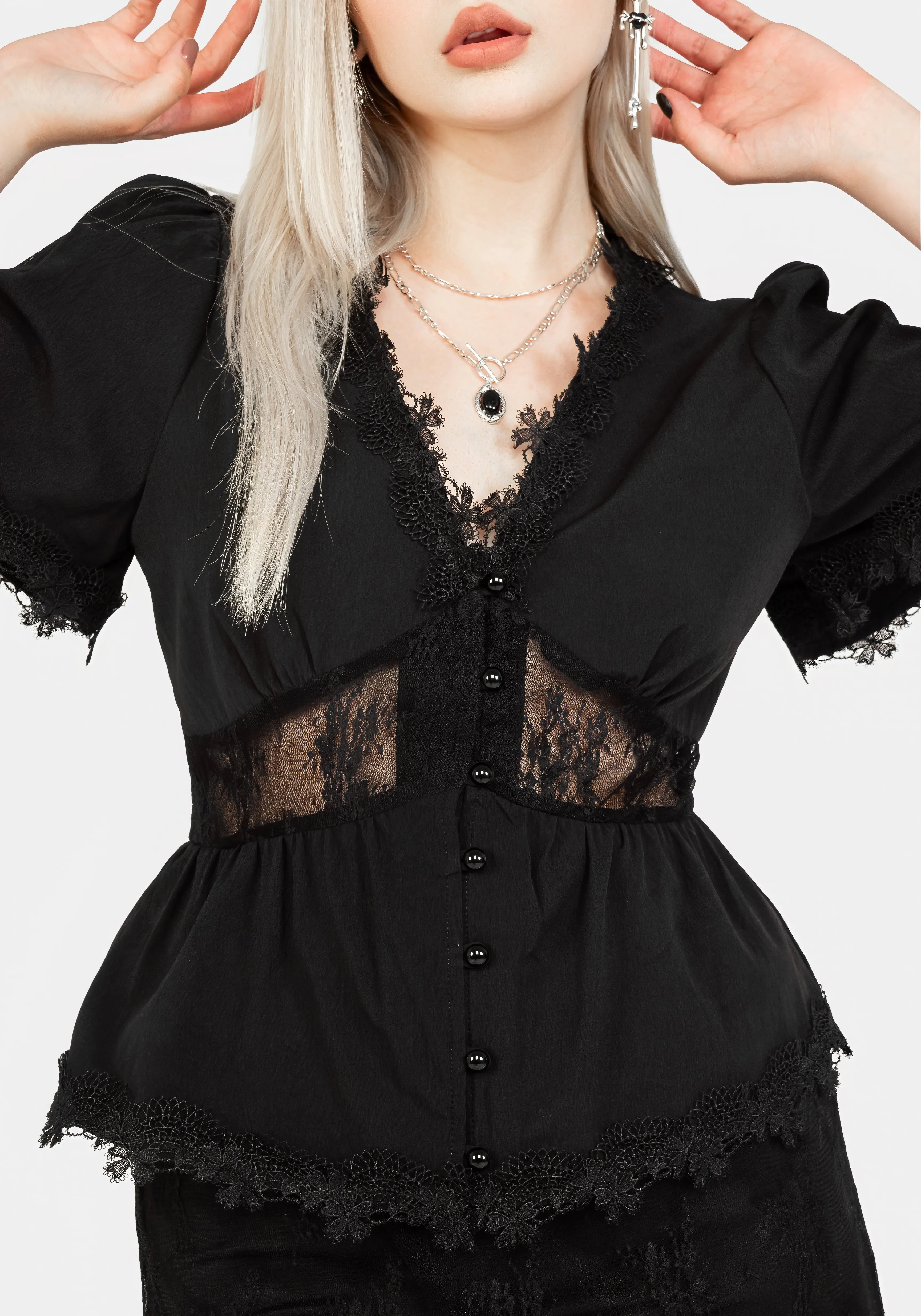 Soft touch finish Torment Angel Sleeve Top