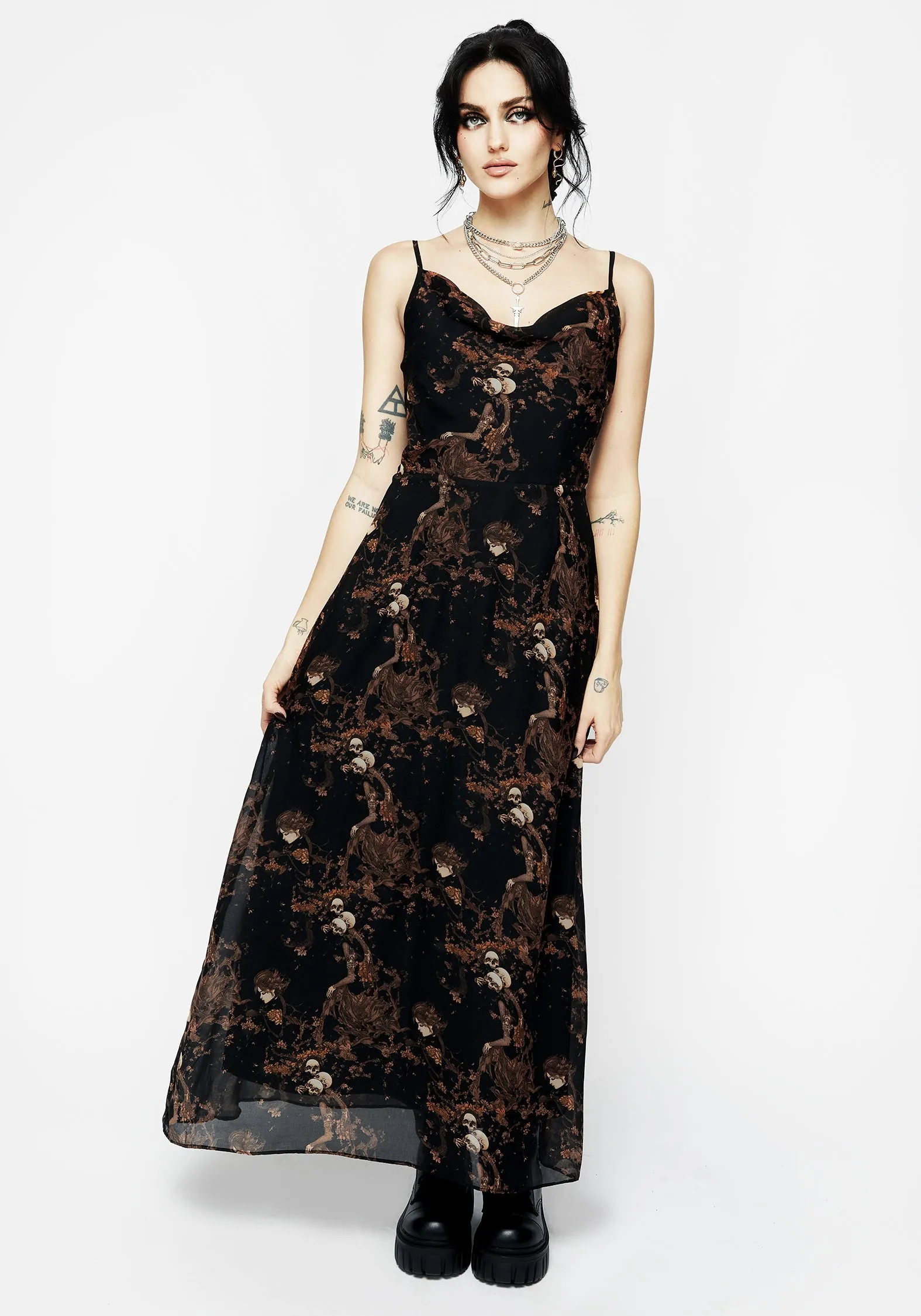 Tailored Piece Underworld Printed Chiffon Cami Maxi Dress