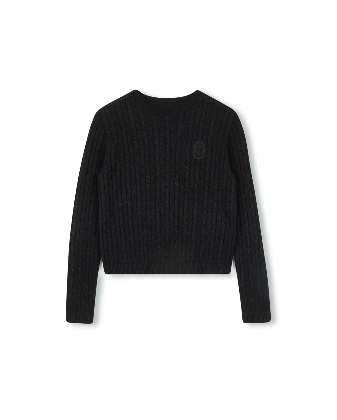 Metallic Cable Knit Crew Neck Effortless knitwear