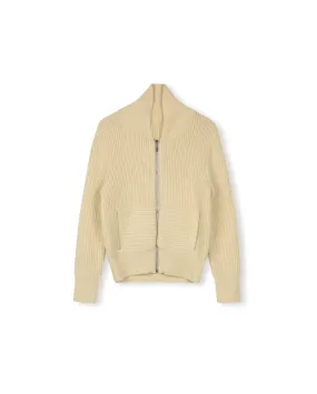 Puff Pocket Zip Up Sweater Breathable knit