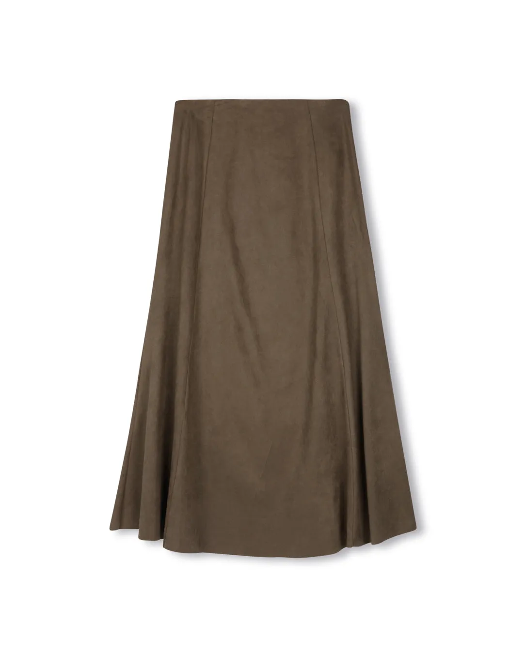 City Mood Superior Paneled Suede Maxi Skirt