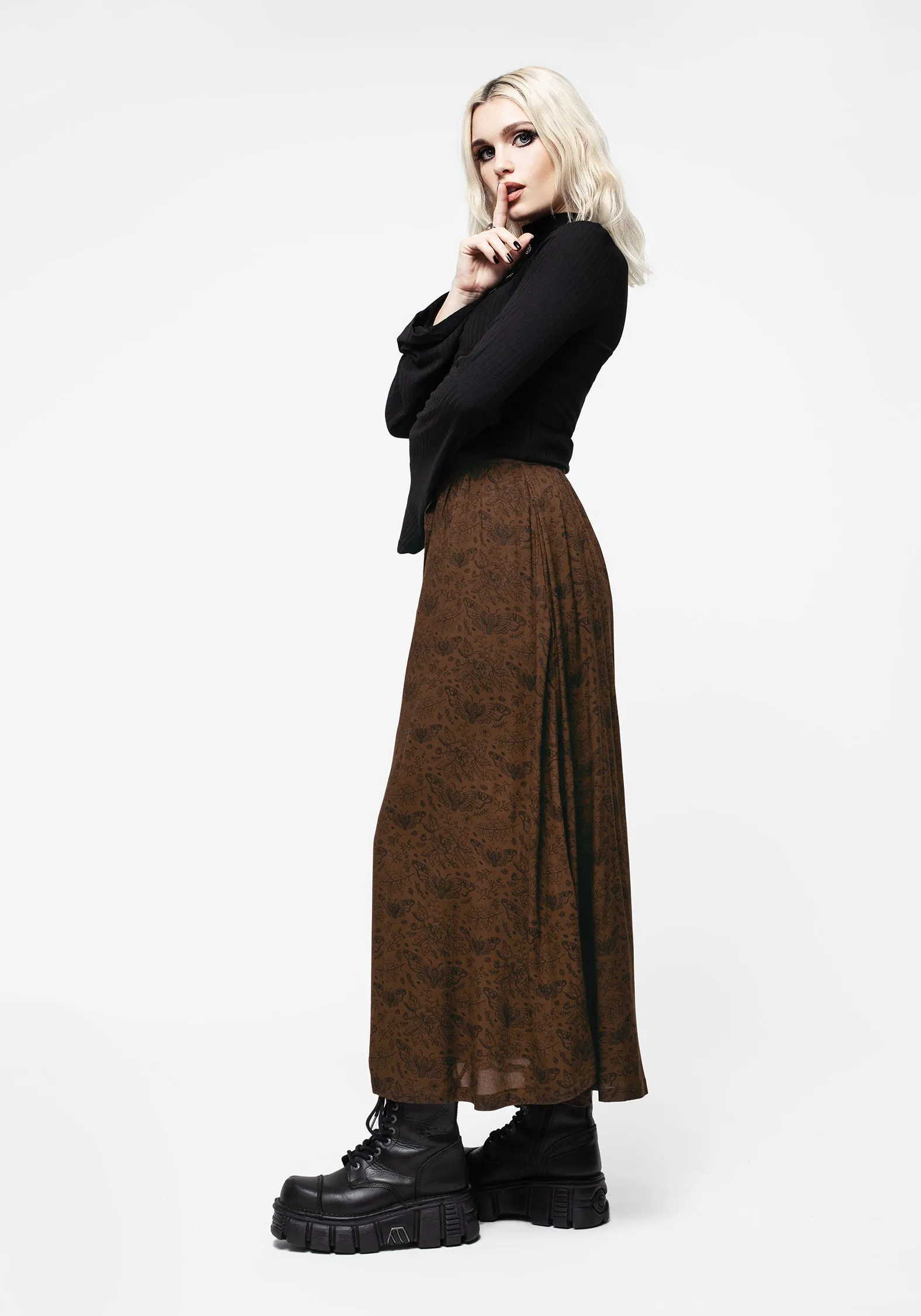 Date night Rosamoth Button Up Midi Skirt