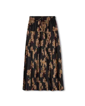 Artisan Print Elasticized Cuff Danube Silk Print Skirt
