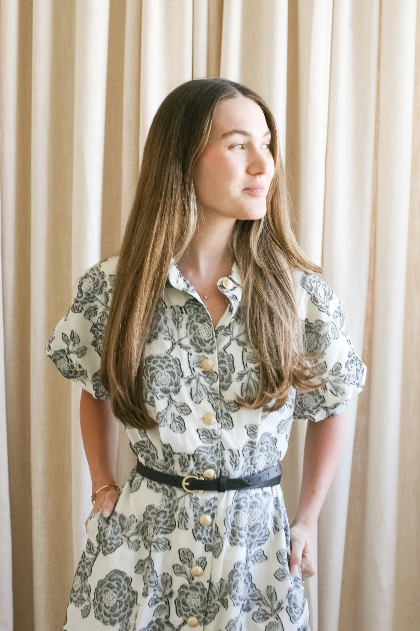 Fashionable Comfort Floral Puff Sleeve Dress