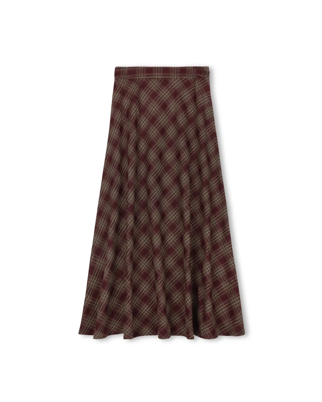 Plaid A-Line Skirt Adjustable Ties