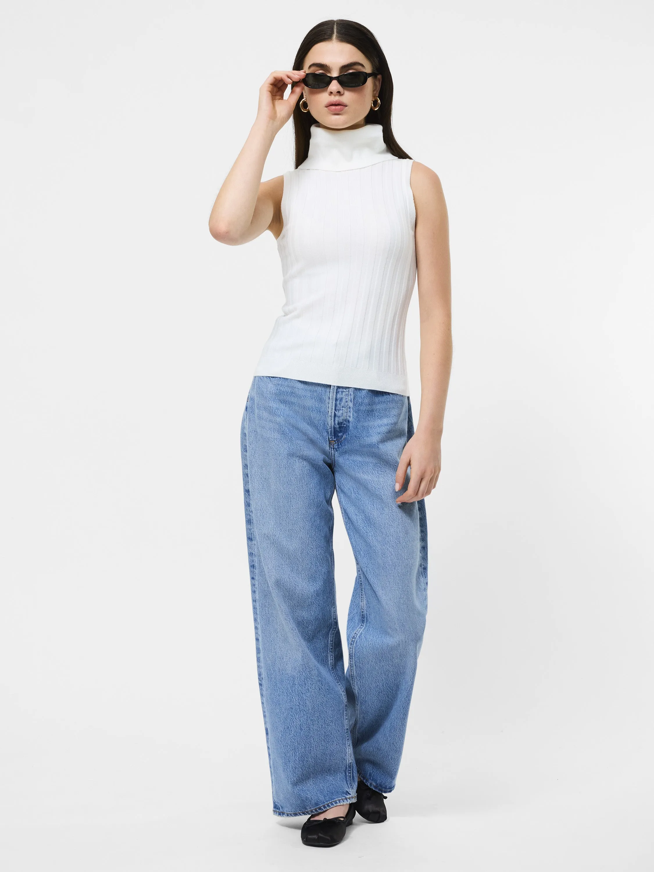 Winter Comfort Mild Weather Turtleneck Tank Sweater