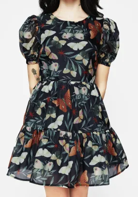 Mariposa Puff Sleeve Organza Mini Dress Work-Ready Look Easy Texture