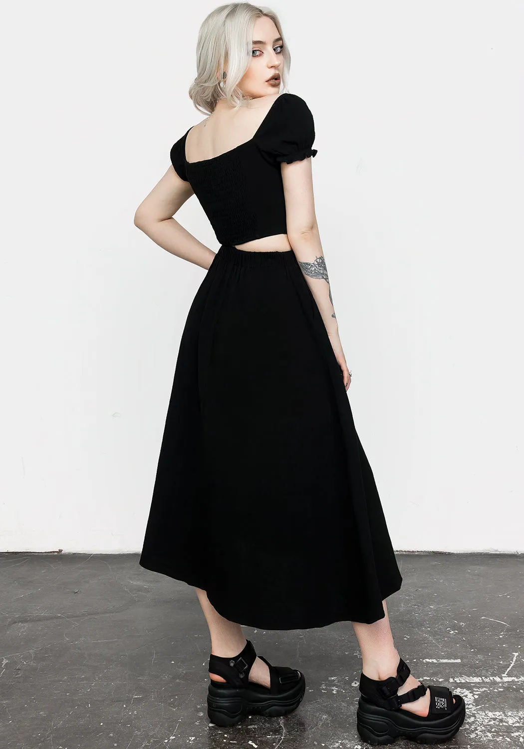 Vine Textured Midi Skirt Light Mood Mix Culture