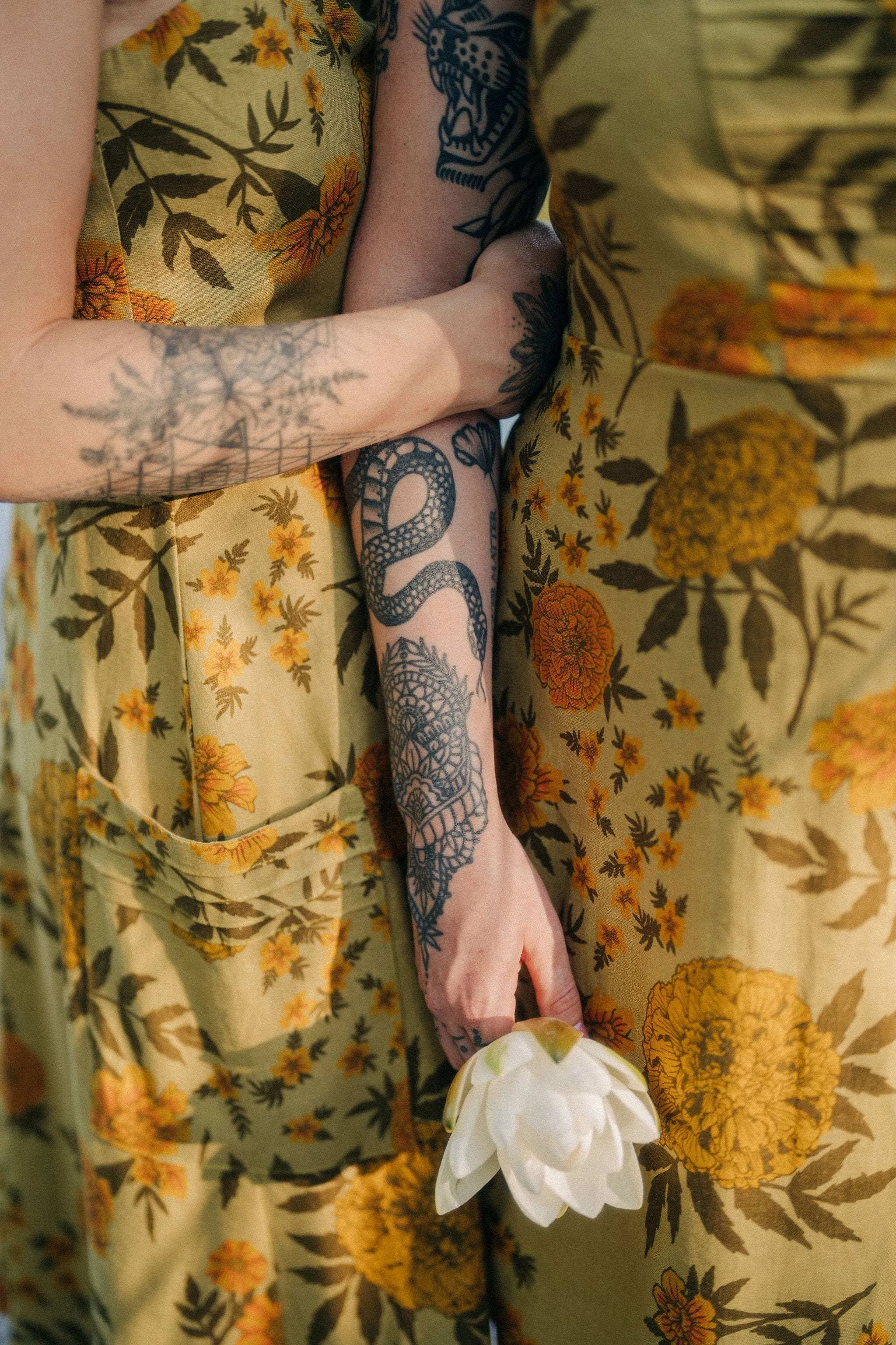 Cotton Touch Uriah Dress in Mustard Marigold Linen