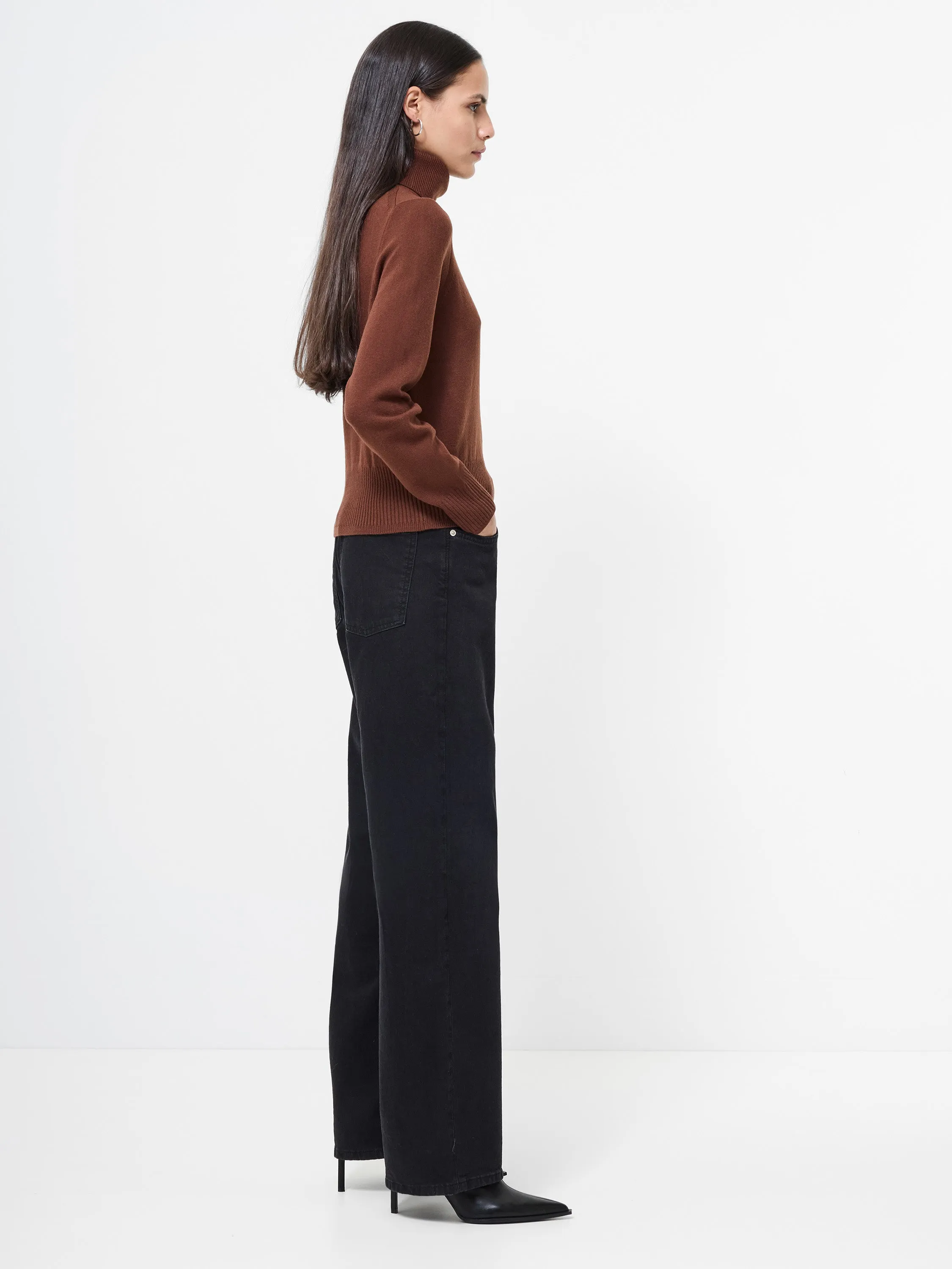 Simple Look Reinforced Neckline Babysoft Turtleneck Sweater