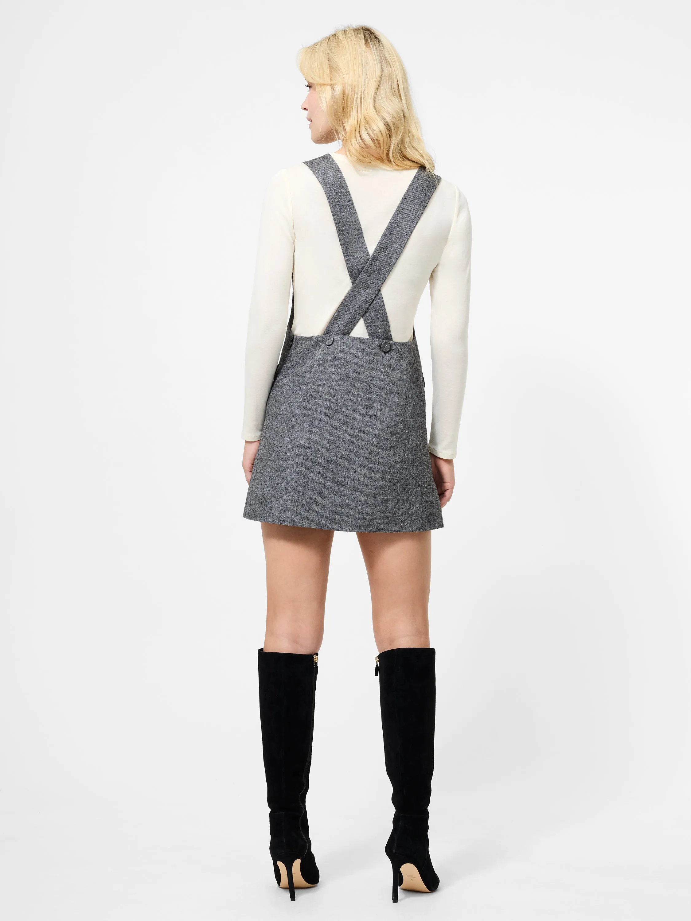 V-Neck Apron Mini Dress Ready Glow