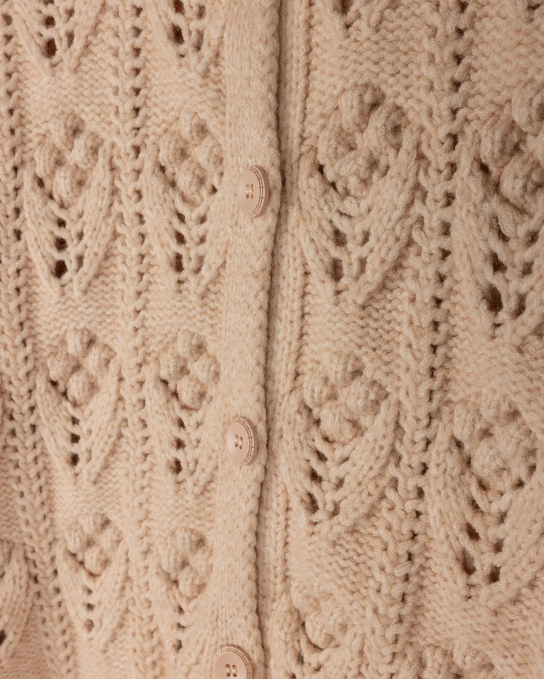 Drop Shoulder Design Compression Fit Technology V-Neck Bubble Flower Cardigan