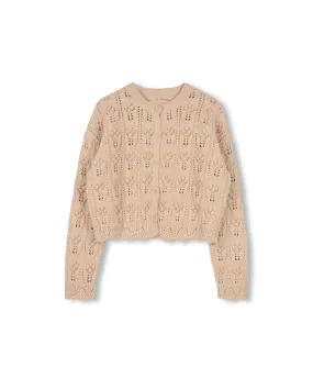 V-Neck Bubble Flower Cardigan Casual Styling