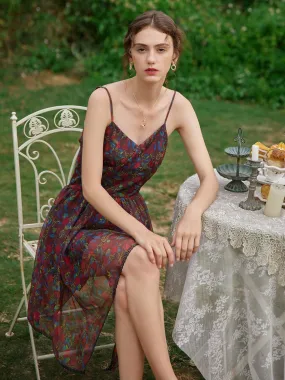 Valeria Floral Printed Slip Dress Tonal-Panel