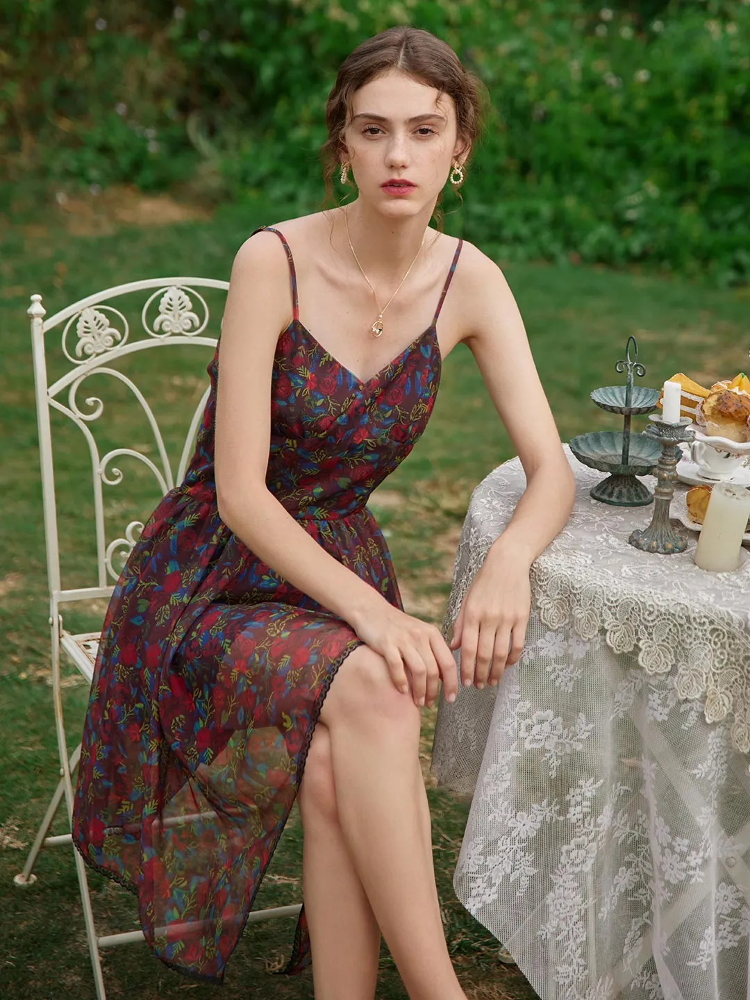 hypoallergenic Valeria Floral Printed Slip Dress