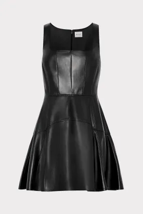 Ventilated Underarm Panels Vegan Leather Mini Dress