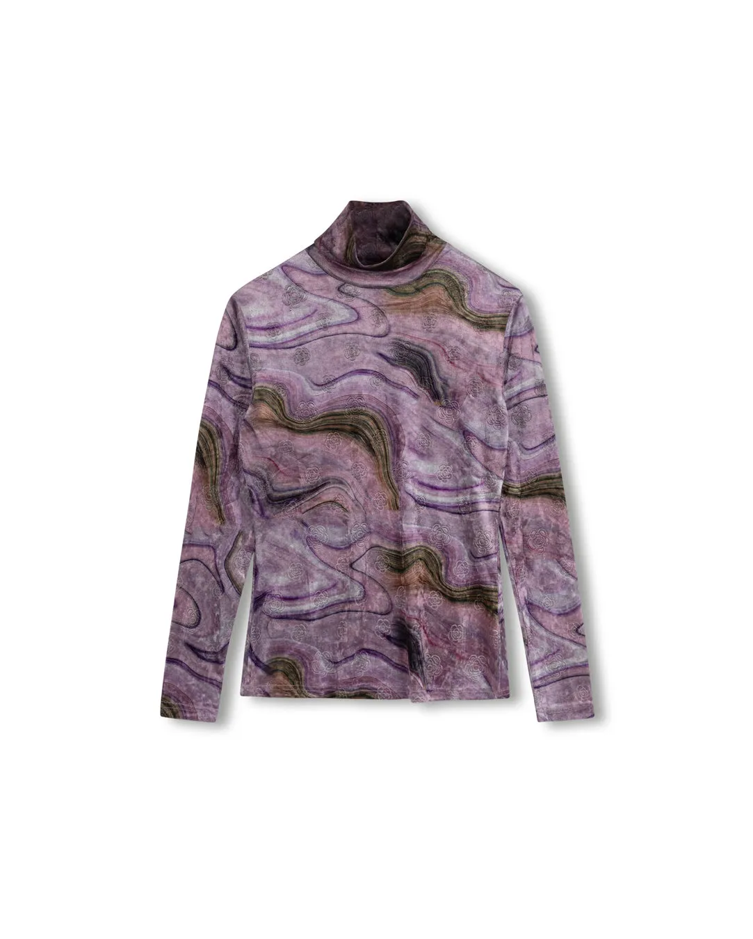 Velour Fitted Turtleneck Functional Fashion Slim Fit Design