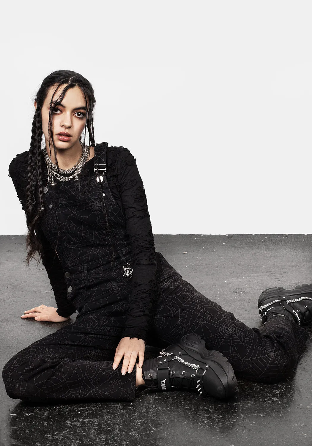 Barrel Leg Construction Resilient material Venom Mom Dungarees