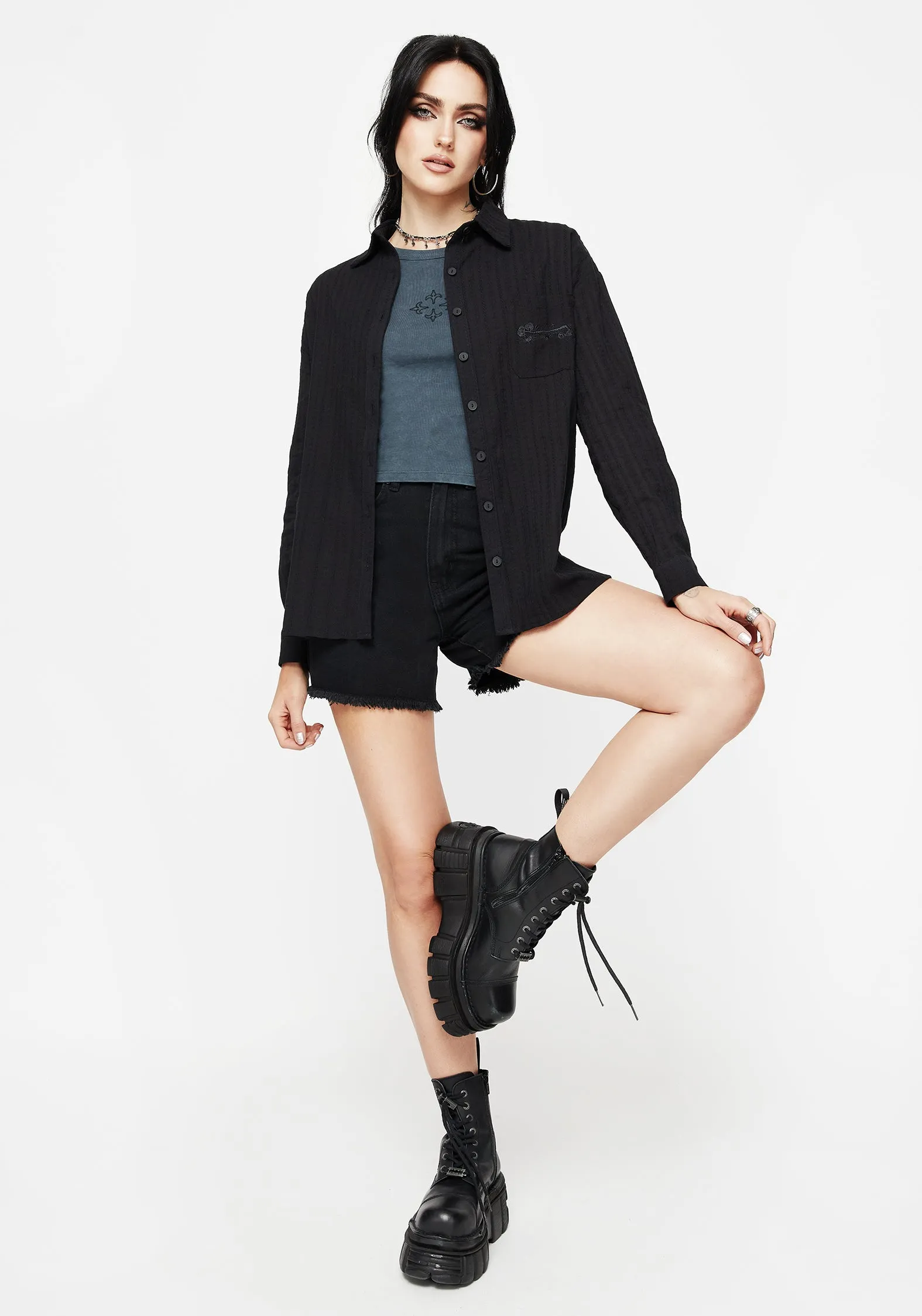 Durable Reinforced Elbow Patches Bela Cotton Button Up Shirt