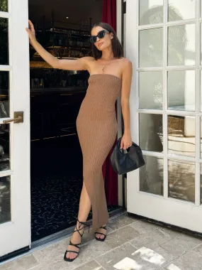 Nevaeh Knit Midi Dress - Final Sale Relaxed Crew Neck Simple Form