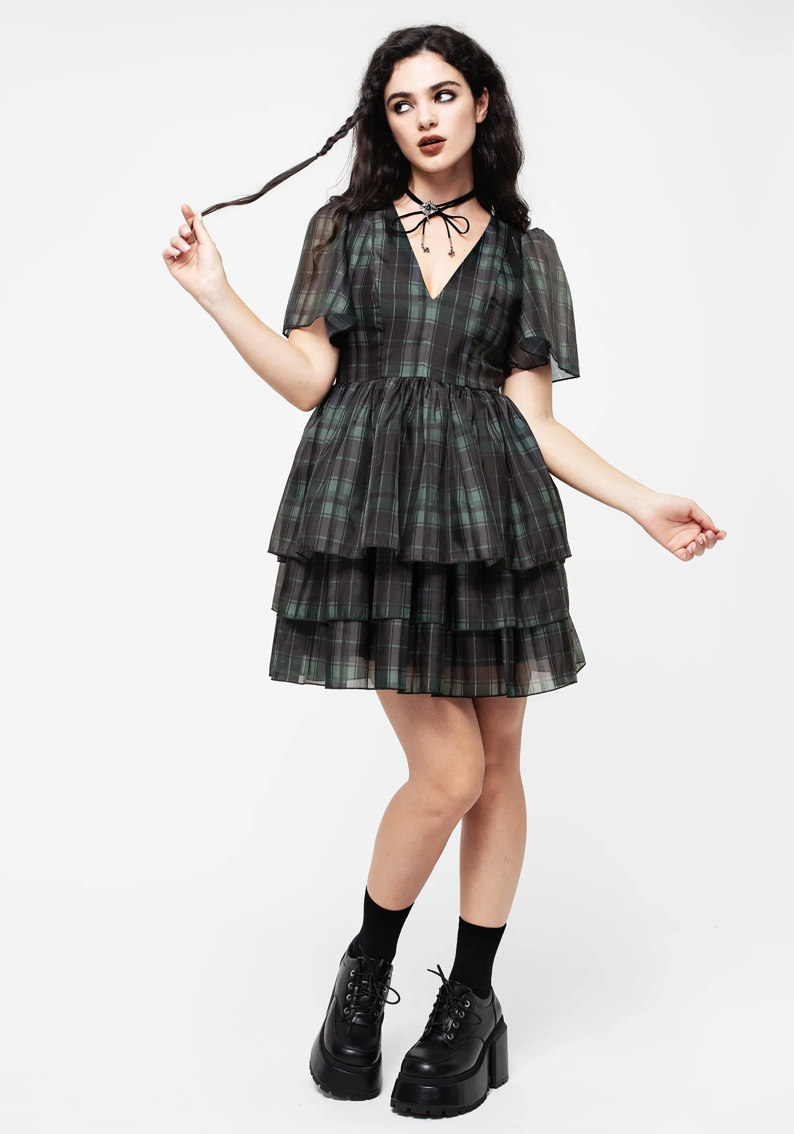 Checkmate Layered Organza Mini Dress Layered Fabric Formal Style
