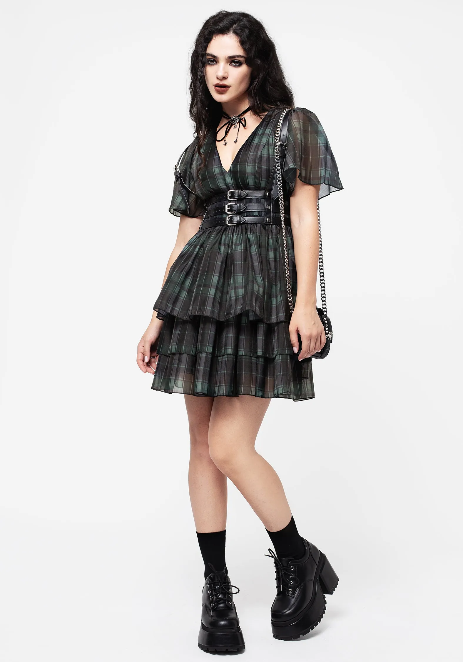 Checkmate Layered Organza Mini Dress Polished Edge Smart and Relaxed
