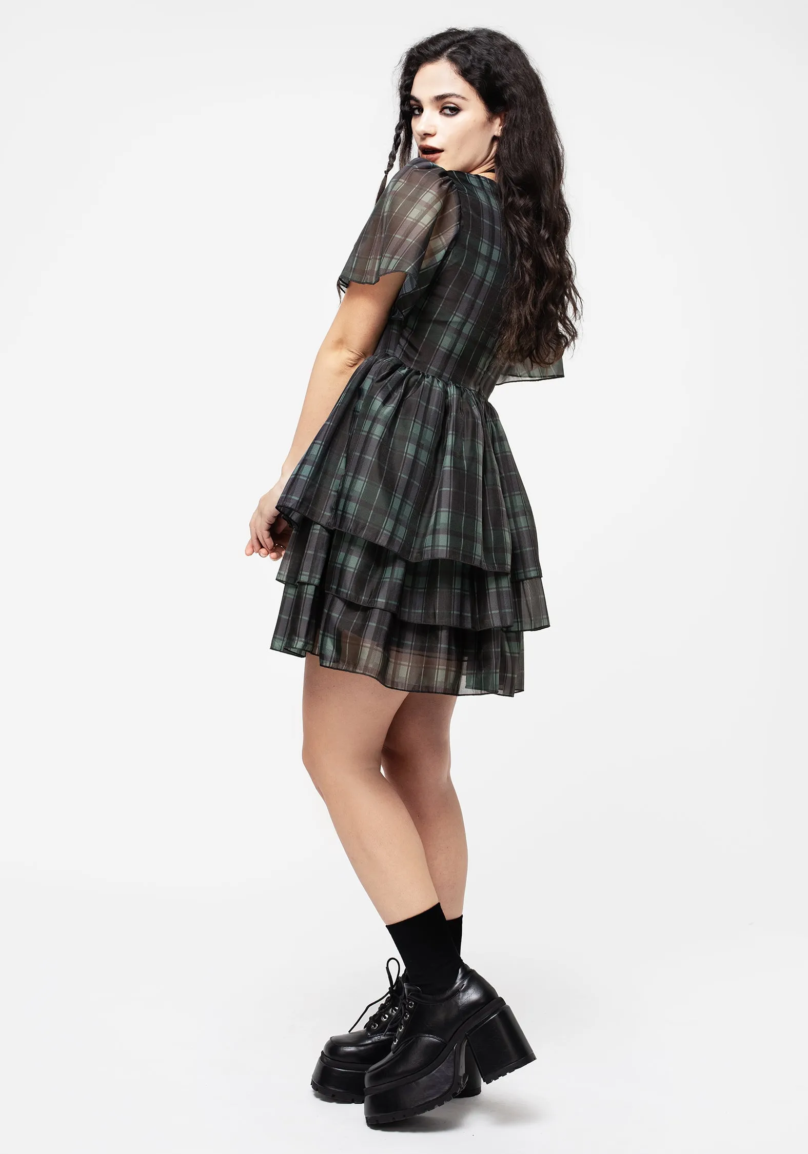 Checkmate Layered Organza Mini Dress Timeless Design