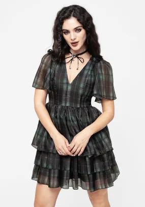 Relaxed Vibe Star Beat Checkmate Layered Organza Mini Dress