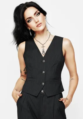 Professional Wear Nevermore Pinstripe Tailored Waistcoat