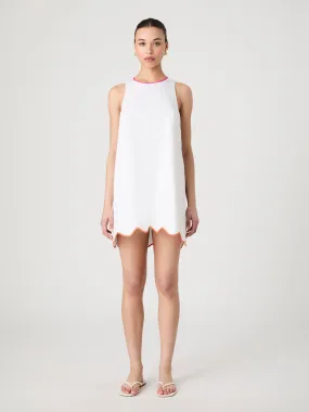 Alexis Poplin Scallop Hem Dress Gloss Finish Tailored Layers