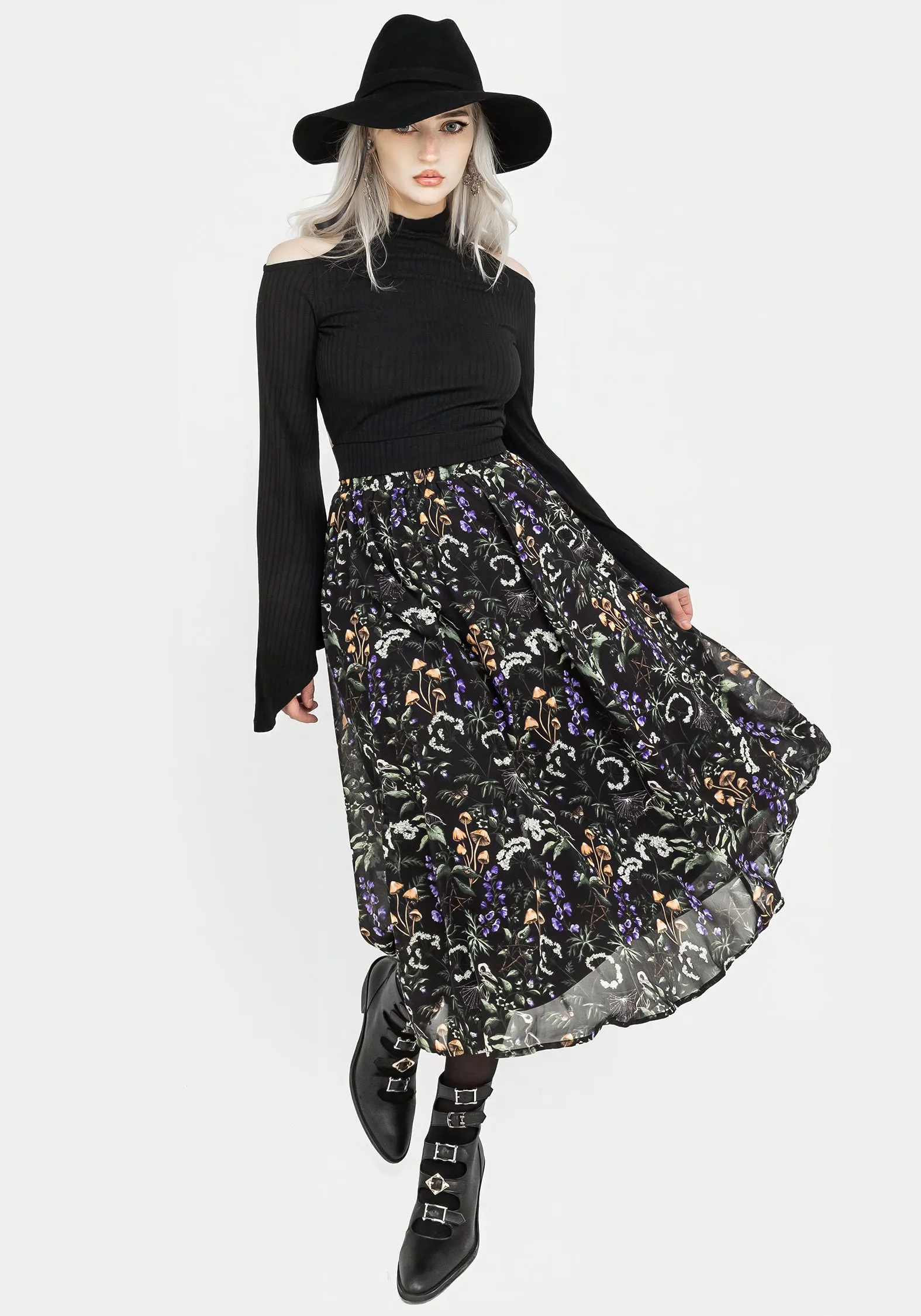Vesna Chiffon Midi Skirt Cozy Feel Runway Ready