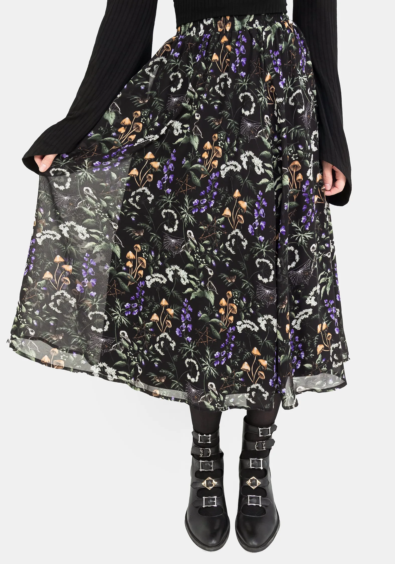 Smooth Feel Refined Edge Vesna Chiffon Midi Skirt