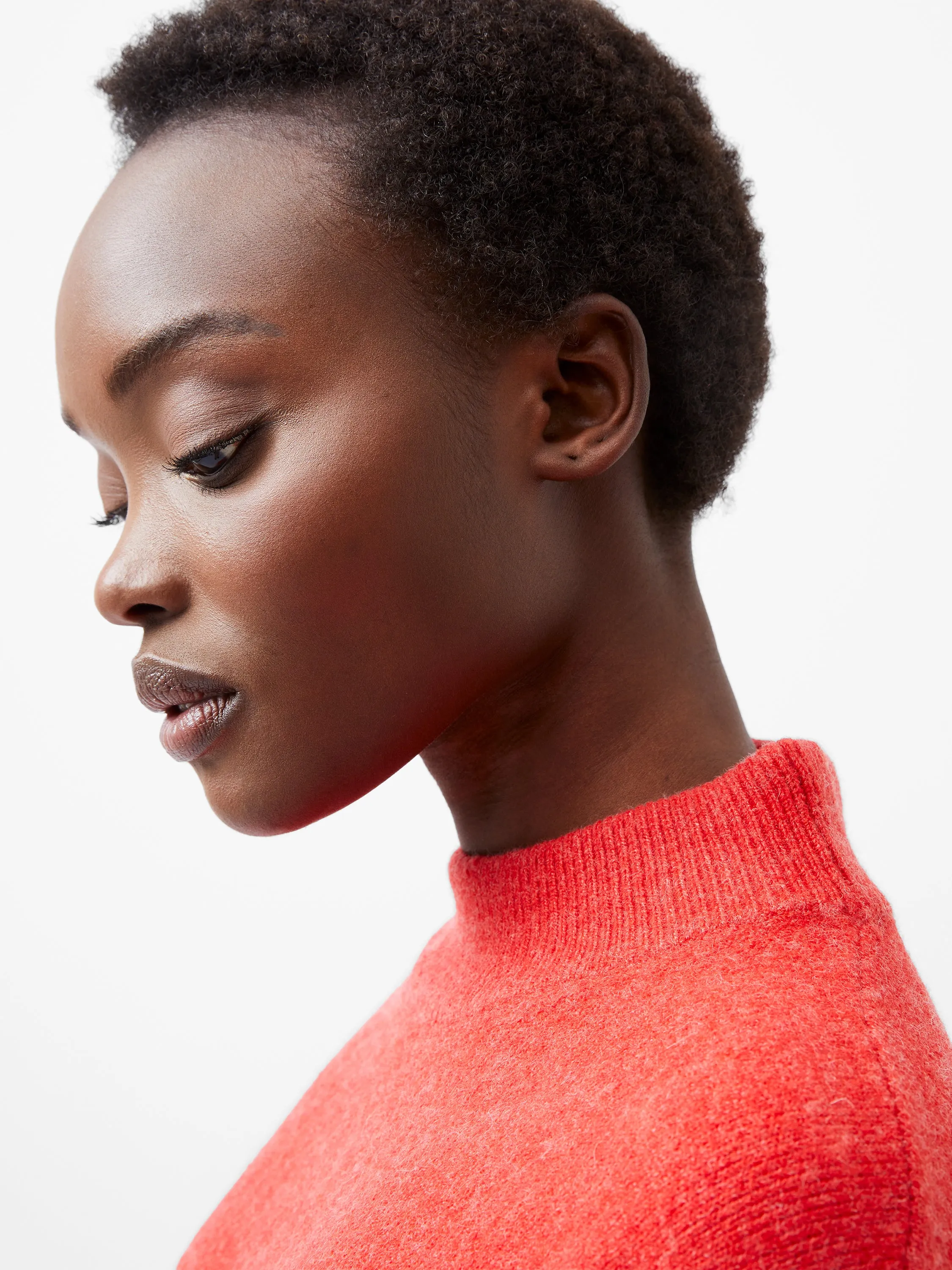 Flexible Waistband Vhari Mock Neck Sweater