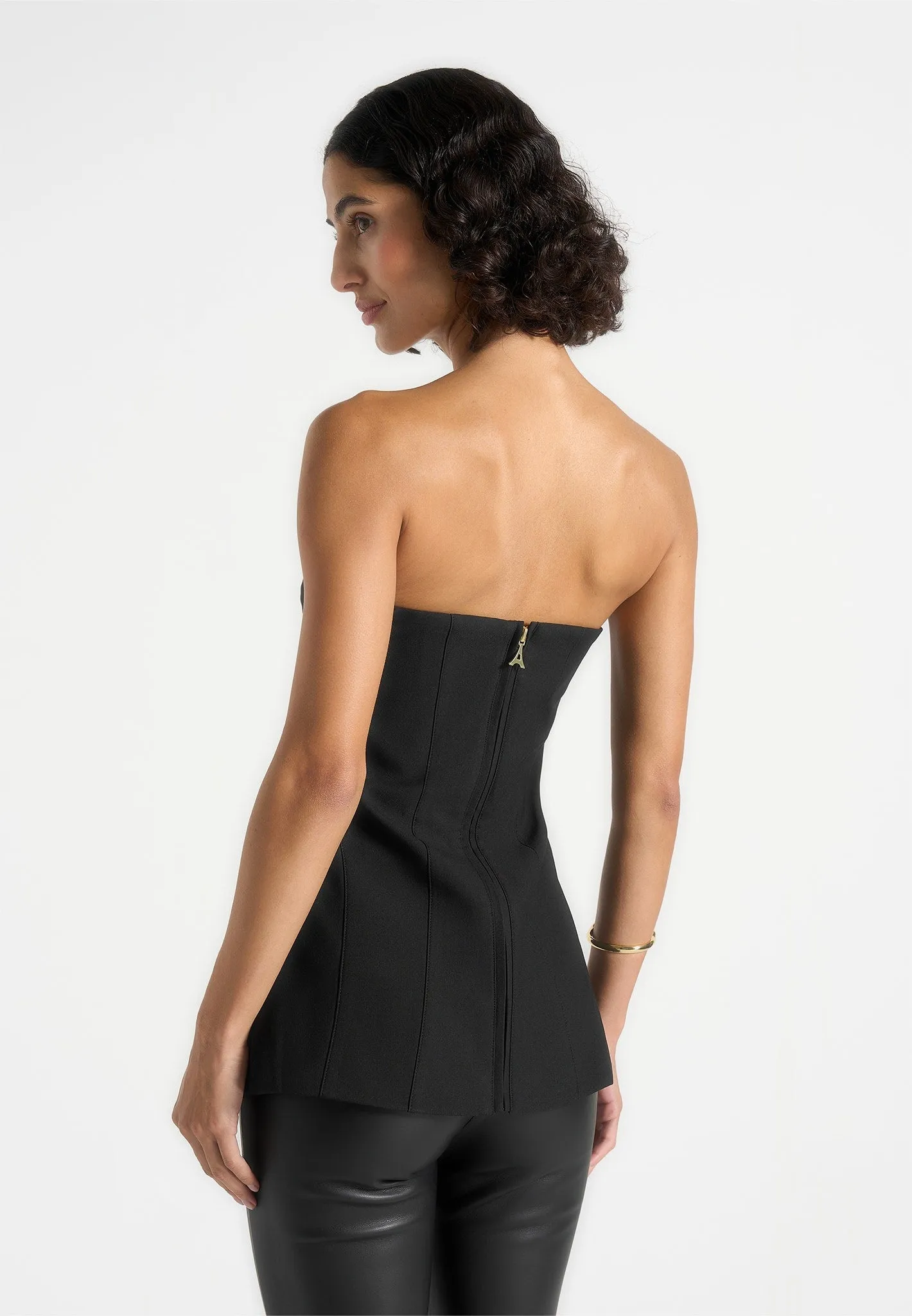 Viviane - Clasp Detail Bandeau Top - Black Minimal Style Trend Casual Style