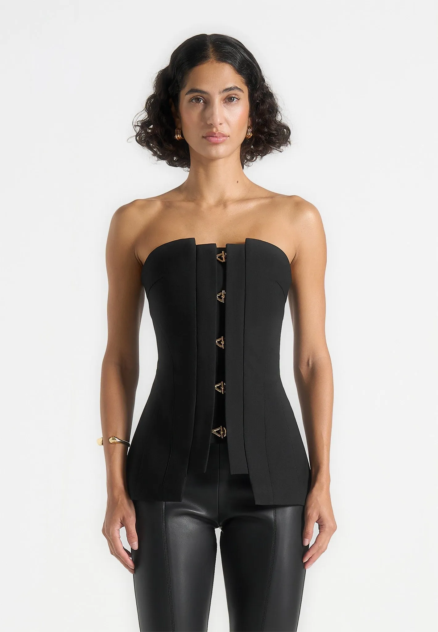 Unique Design Viviane - Clasp Detail Bandeau Top - Black