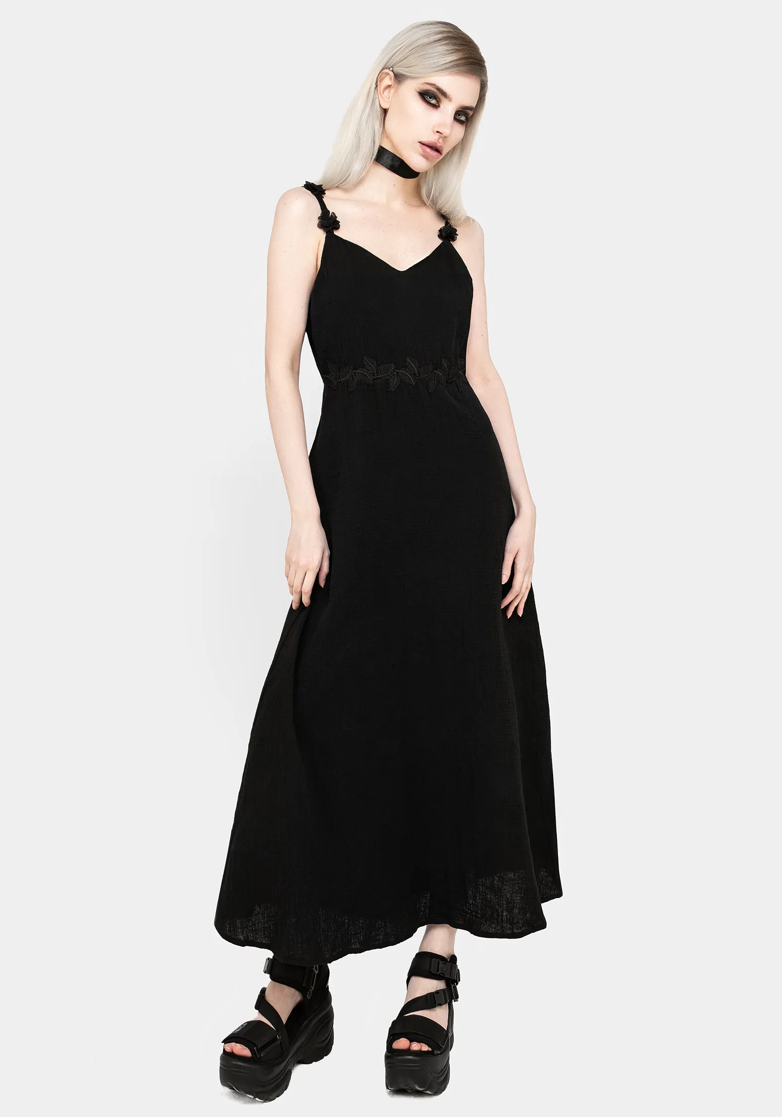 Clean Edge Vine V-Neck Maxi Dress