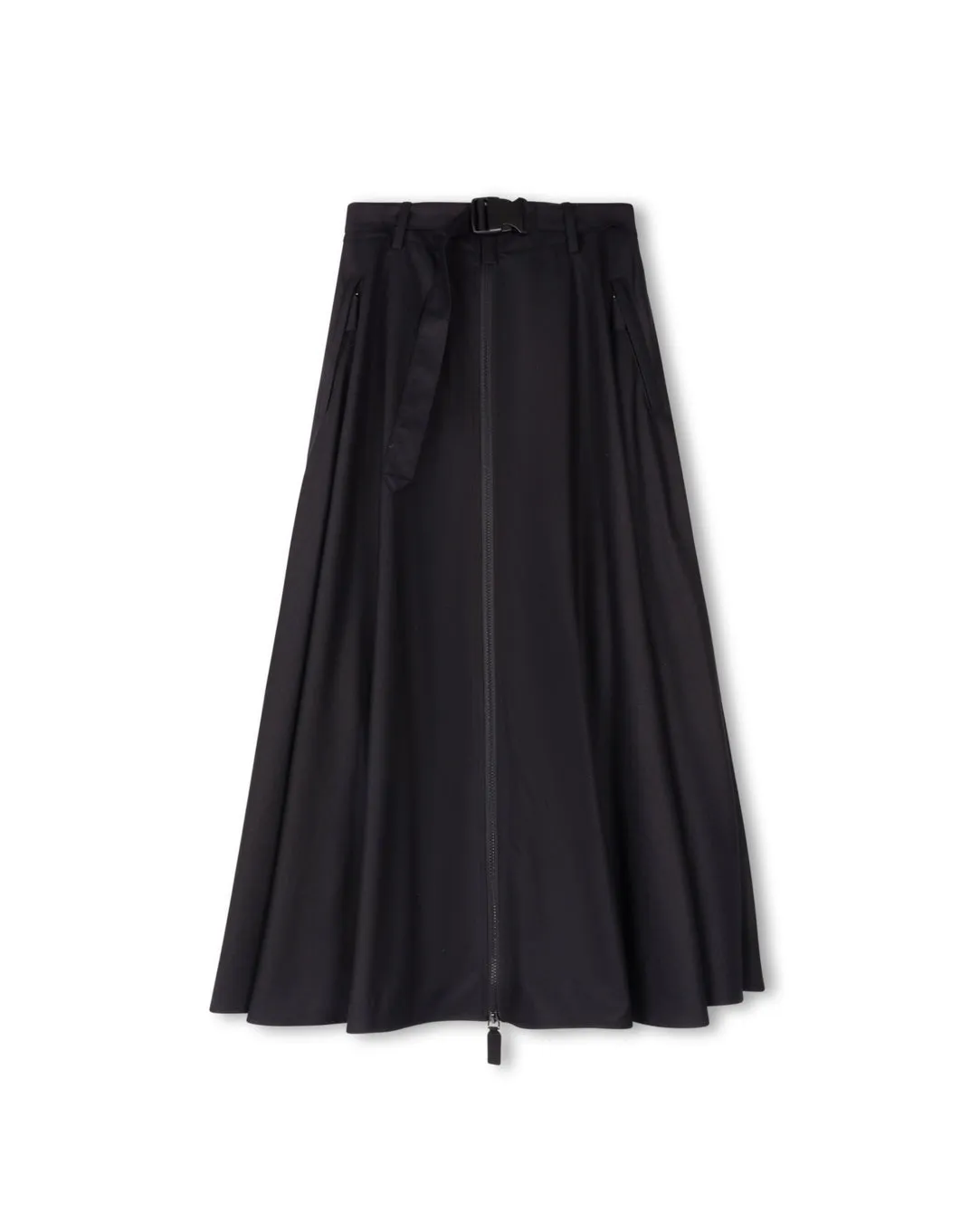 Flared hem Machine wash safe Wool Zipper Buckle Down Skirt