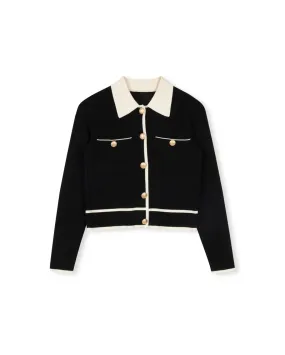 Casual Style Ribbed Hem Detailing Kaye - Crocheted Collar Sweater