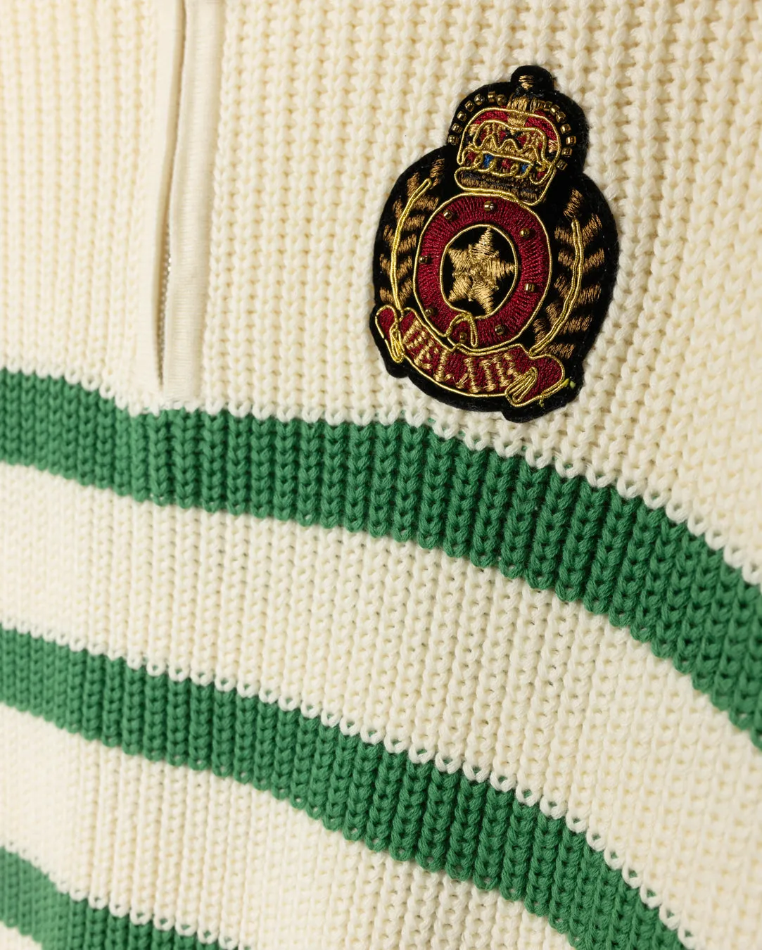 Stripe Quarter Zip Sweater Cozy Apparel