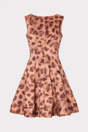 velvet feel Fall Fashion Poppy Leopard Print Taffeta Mini Dress