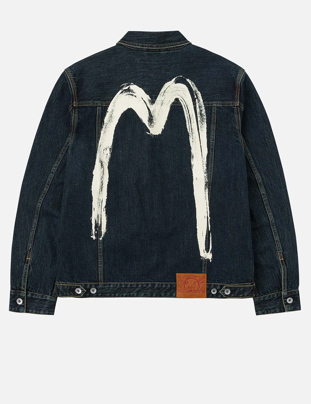 Everyday Comfort Washed Brushstroke Daicock Print Regular Fit Denim Jacket