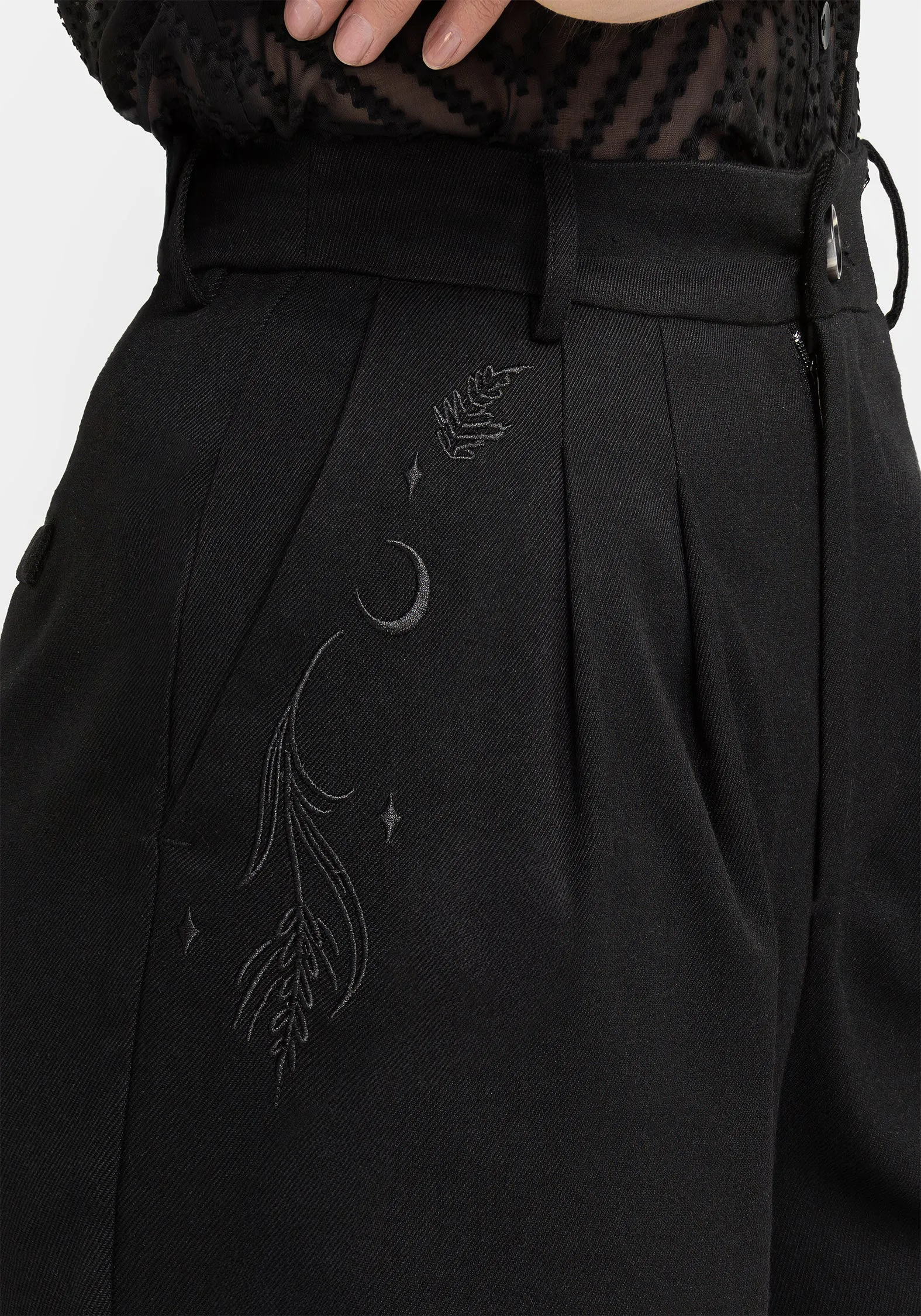 Dianne Embroidered Balloon Trousers - Black Soft Outfit
