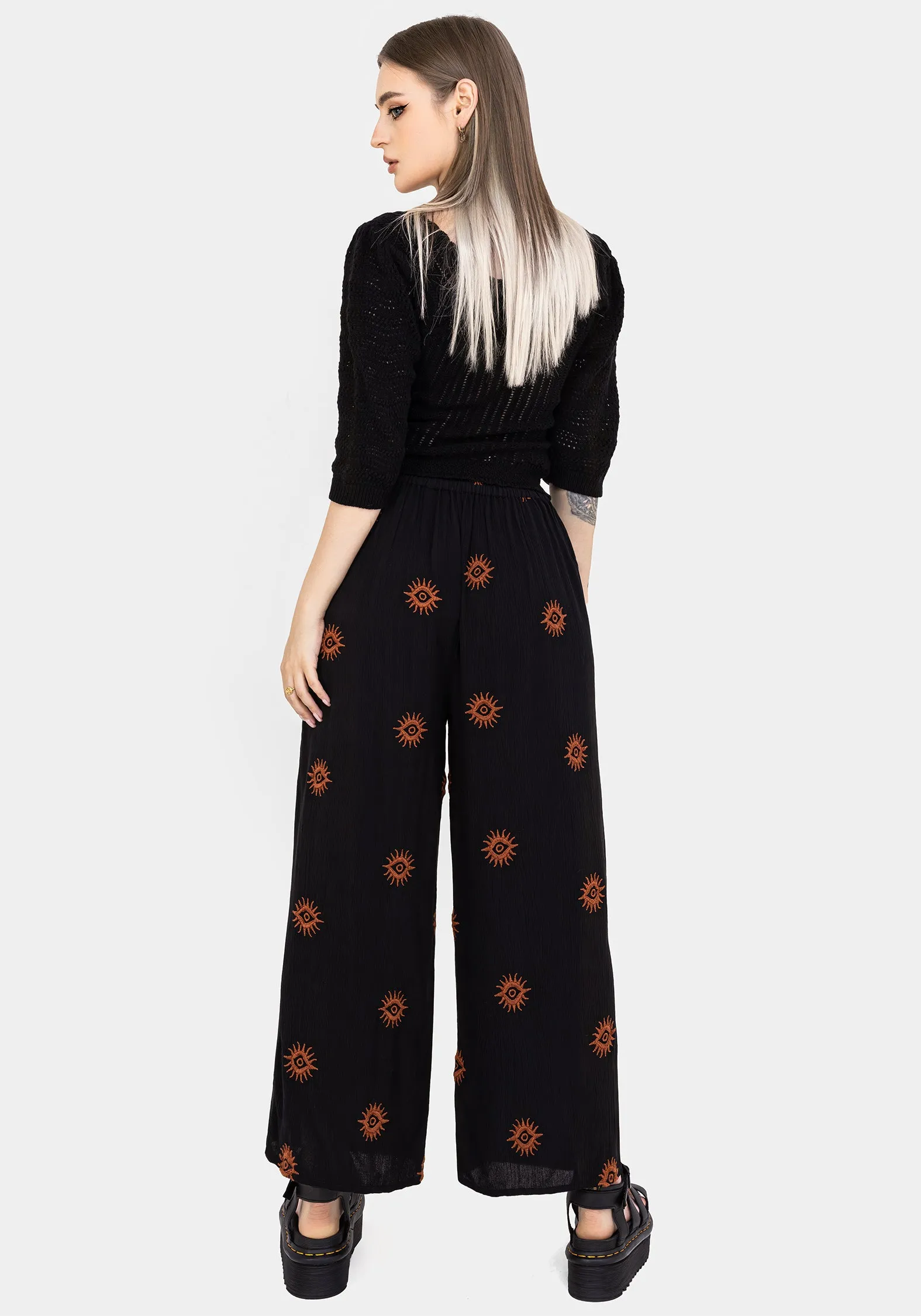 Solstice Embroidered Wide Leg Culotte Crossback Strap Style Staple