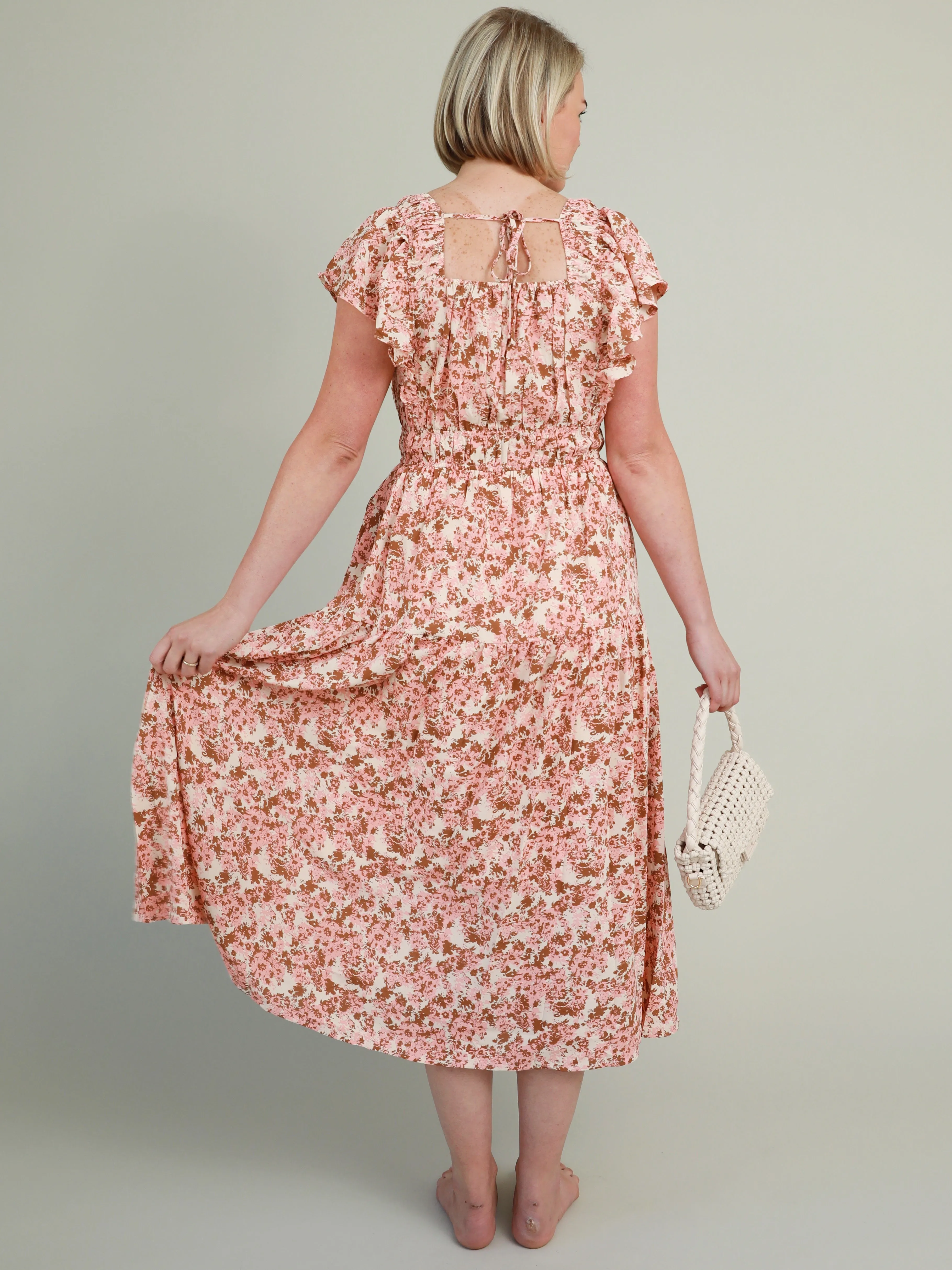 Fitted Mood Watercolor Midi Dress