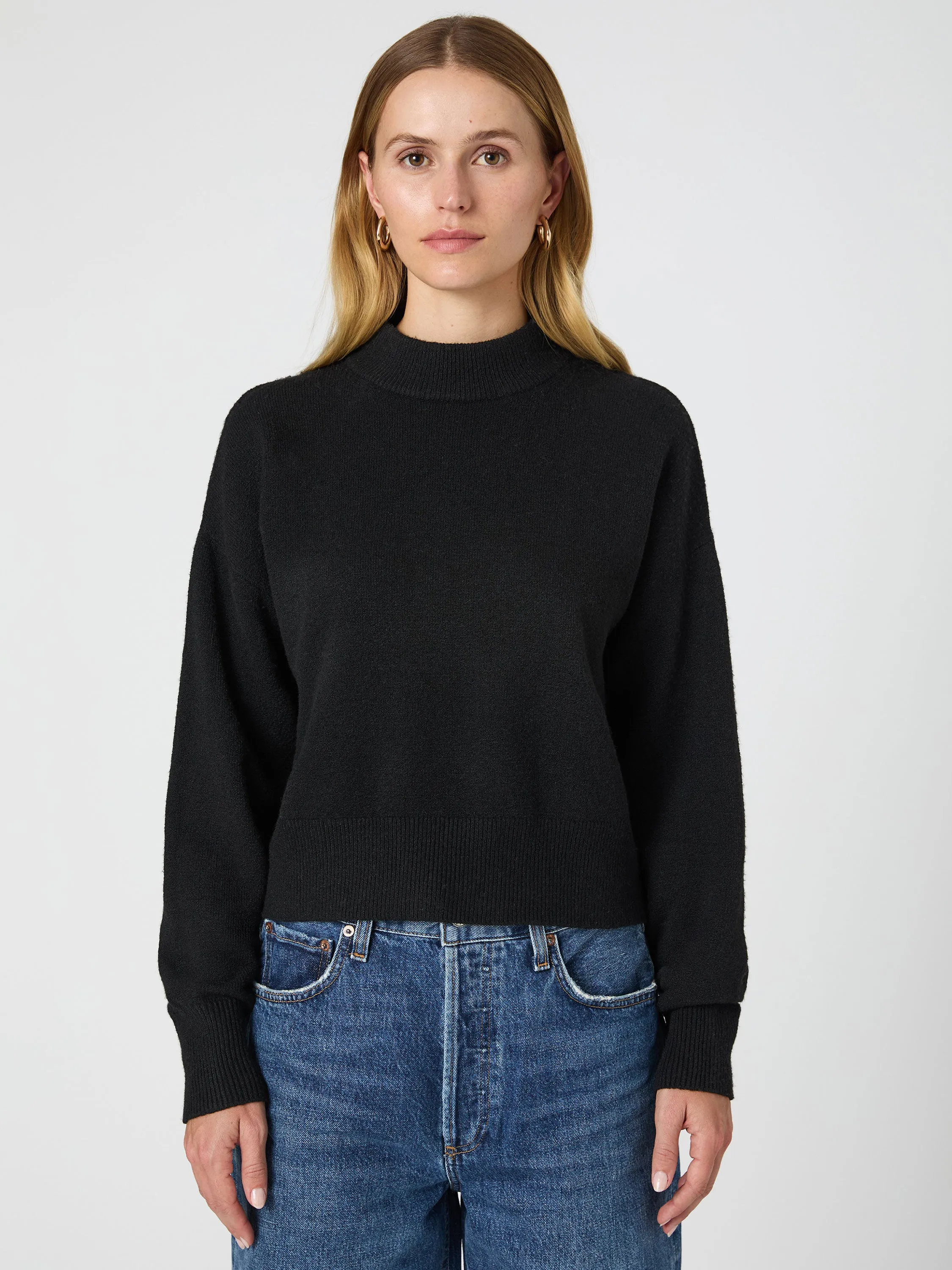Relaxed Comfort Fall Vibes Vhari Mock Neck Sweater