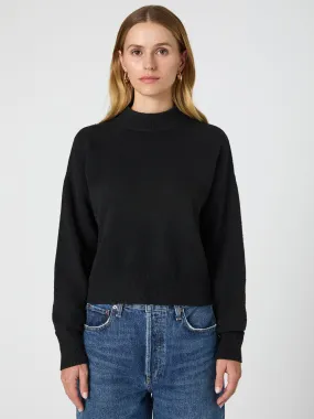 Vhari Mock Neck Sweater Airy Piece DoubleLayered Edging
